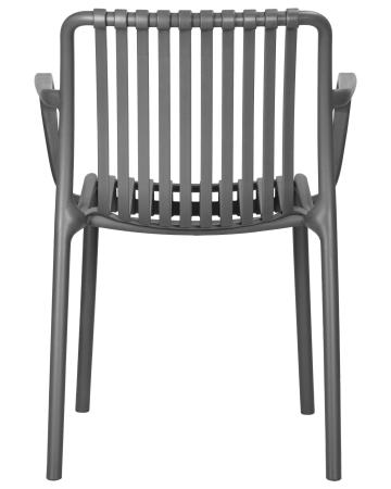 Стул WALTER ARM серый, пластик, твердое сиденье, с подлокотниками