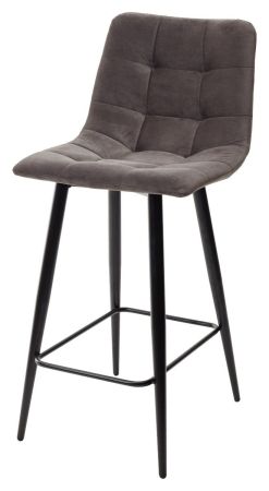 Полубарный стул CHILLI-Q графит #14, велюр / черный каркас (H=66cm)