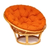 Кресло "PAPASAN" 23/01 W, с подушкой, мед, ткань оранжевая С 23