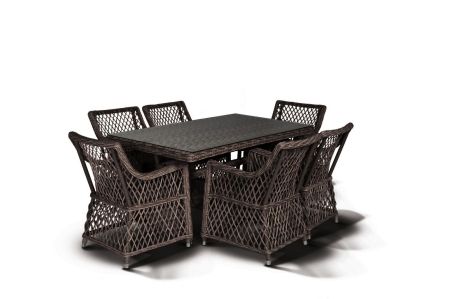 Обеденная группа "Латте" плетеная, цвет соломенный