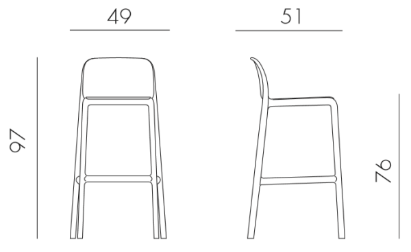 Стул пластиковый барный Faro пластик, красный