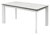 Стол CREMONA 140 HIGH GLOSS STATUARIO белый мрамор глянцевый керамика, белый каркас