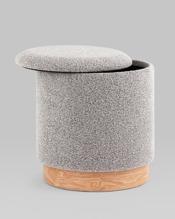 Пуф с ящиком Холли S букле серый Пуф с ящиком Холли S букле серый