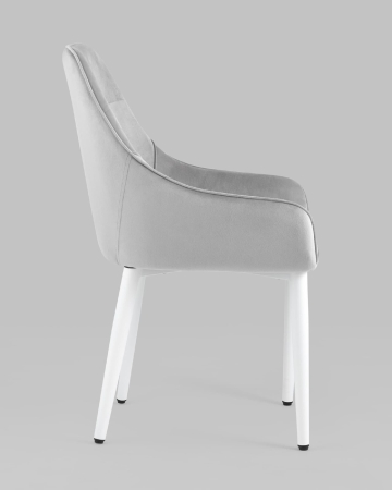 Стул Диана велюр серый ножки белые