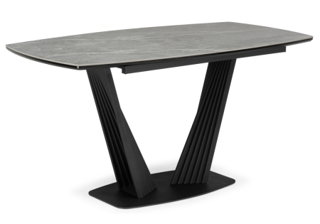 Керамический стол Вейл 160(205)х89 larka grey, черный