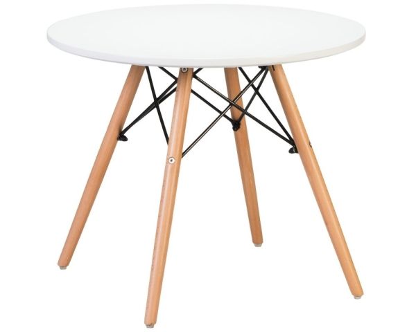 Стол журнальный SHELLEY белая столешница, ножки светлый бук