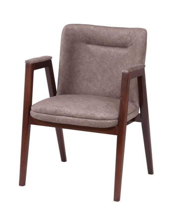 Кресло "Монд" темное дерево и коричневый, дерево и ткань