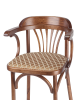 Деревянный стул Венский средний тон с мягким сиденьем из ткани 2 caramel с дугами назад