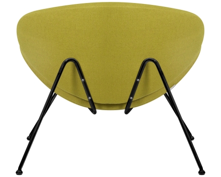 Кресло дизайнерское EMILY, светло-зеленая ткань, черное основание