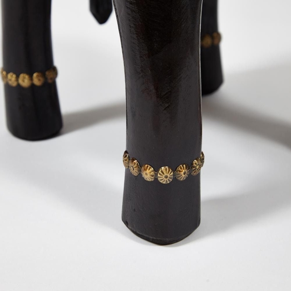 Столик Secret De Maison GOLDEN SLON (ND-006) дерево манго, латунная чеканка, 40х30х31 см, этническая роспись