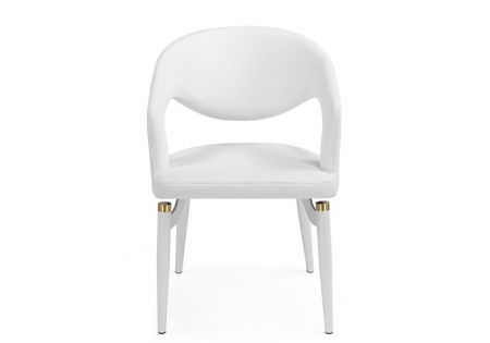 Стул на металлокаркасе Palma white, white and gold