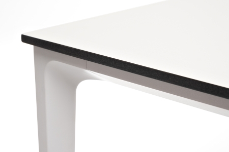 "Малага" обеденный стол из HPL 90х90 см, цвет молочный, каркас белый