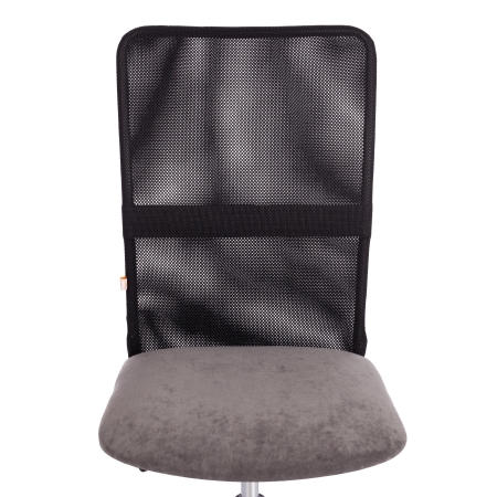 Кресло START флок и ткань, серый и черный