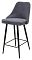 Полубарный стул NEPAL-PB СЕРЫЙ #27, велюр/ черный каркас (H=68cm)