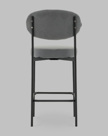 Стул полубарный Бриф DD велюр серый