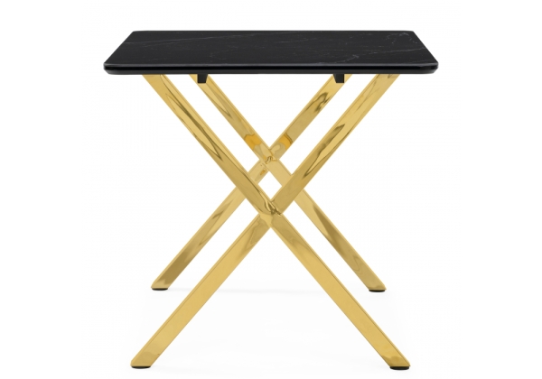 Керамический стол Селена 3 140х80 черный мрамор, золото