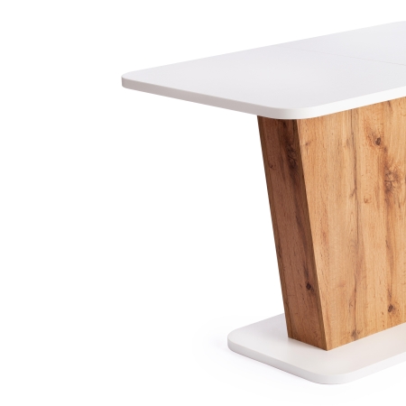 Стол обеденный GENT ЛДСП, 110-145x68,6x75,5 см, дуб вотан, белый