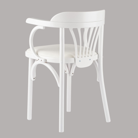 Деревянный стул Венский белый с мягким сиденьем из экокожи