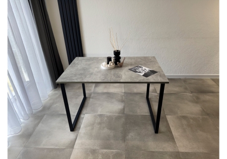 Стол деревянный Лиман 117 (157) x 77 бетон светлый, черный матовый Стол деревянный Лиман 117 (157) x 77 бетон светлый, черный матовый