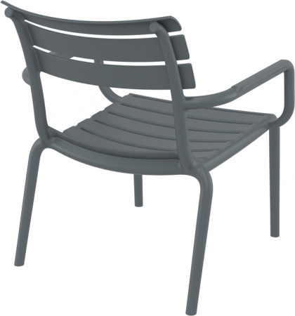 Кресло лаунж пластиковое Siesta Contract Paris Lounge темно-серый