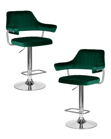 Набор 2 шт Стул барный CHARLY, зеленый велюр (MJ9-88)