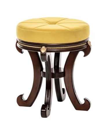 Банкетка Глория темное дерево и желтый, ткань и дерево