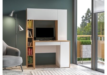 Стол Комфорт 12.71 дуб золотой натуральный, белая аляска