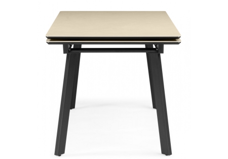 Керамический стол Норман 120(180)х80 okara light yellow, черный