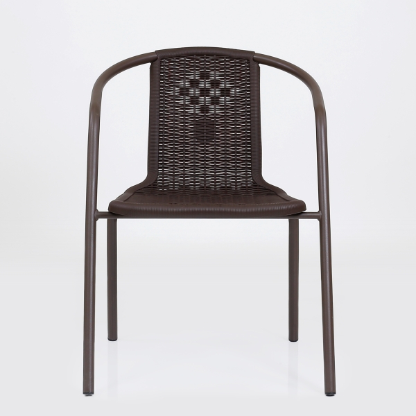 Стул N-35 пластик темно-коричневый, стопируемый