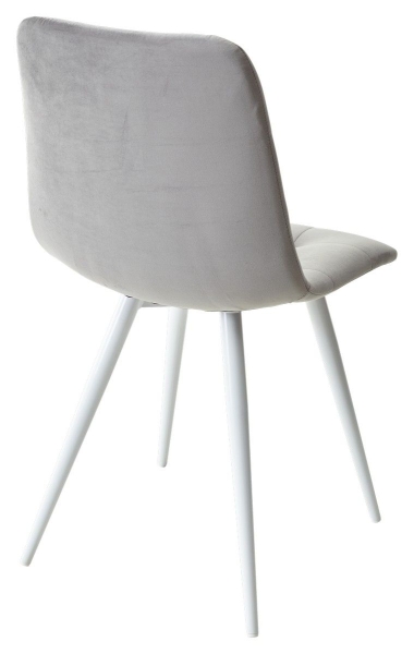Стул CHILLI-Q светло-серый #26 велюр, белый каркас