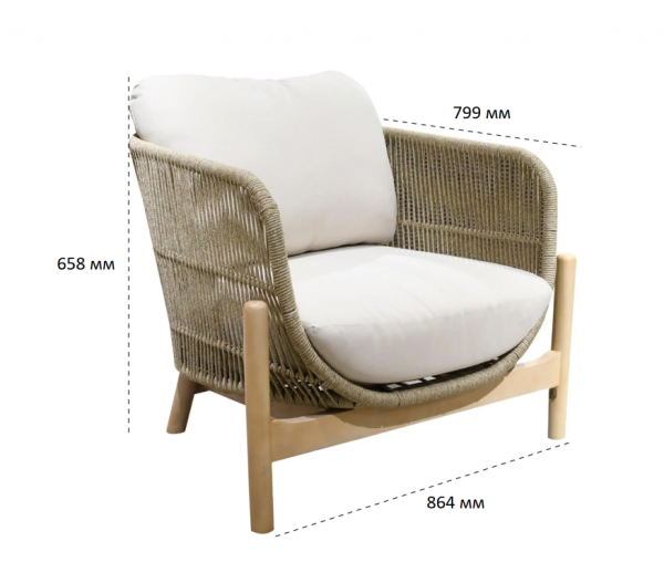 Комплект деревянной плетеной мебели Tagliamento Talara Комплект деревянной плетеной мебели Tagliamento Talara