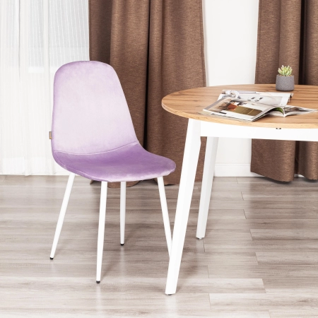 Стул BREEZE (mod. JSC-58) велюр и металл, фиолетовый и белый Стул BREEZE (mod. JSC-58) велюр и металл, фиолетовый и белый