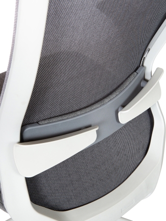 Кресло офисное Como LB серый, ткань и пластик, мягкое сиденье, с подлокотниками