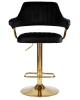 Набор 2 шт Стул барный CHARLY GOLD, черный велюр (MJ9-101)