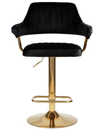 Набор 2 шт Стул барный CHARLY GOLD, черный велюр (MJ9-101)