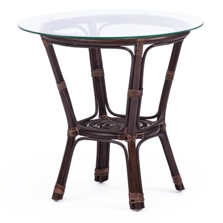 Комплект для отдыха "BAHAMA" (диван + 2 кресла + стол со стеклом) с подушками, грецкий орех