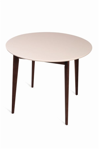 Стол Рэй d90 круглый темный тон, слоновая кость 9001