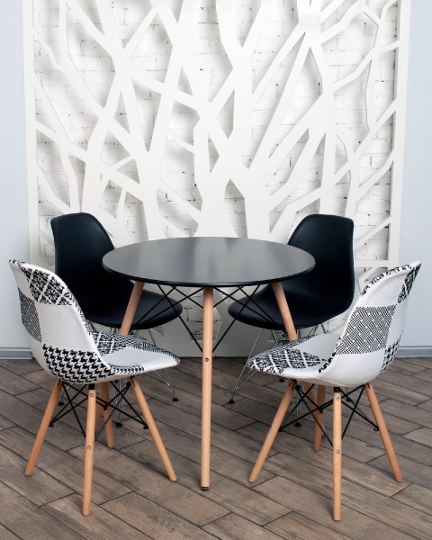 Стол круглый EAMES DSW NEW D=80 черный Стол круглый EAMES DSW NEW D=80 черный