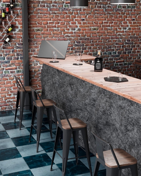 Стул барный TOLIX WOOD со спинкой черный глянцевый Стул барный TOLIX WOOD со спинкой черный глянцевый