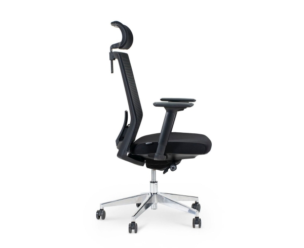 Кресло офисное Ruby черный и серый, ткань и пластик, мягкое сиденье, с подлокотниками