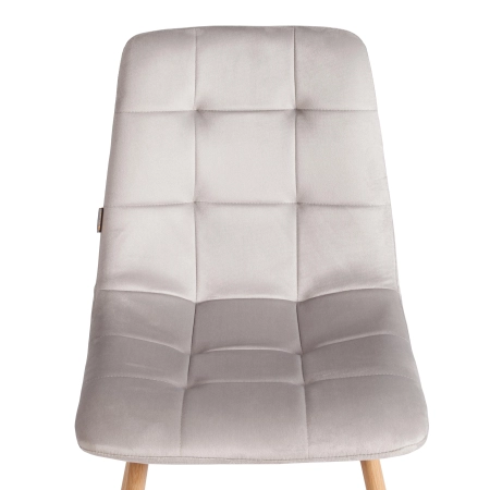 Стул CHILLY светло-серый и серый, велюр и металл, мягкое сиденье, без подлокотников