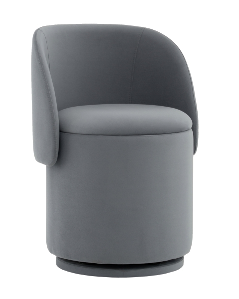 Пуф-трансформер Таунсвилл вращающийся с ящиком велюр серый