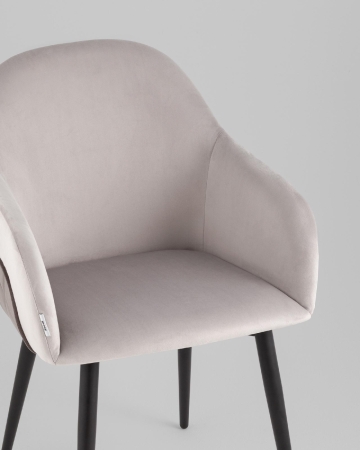 Стул Новел New велюр светло-серый с темно-серой спинкой