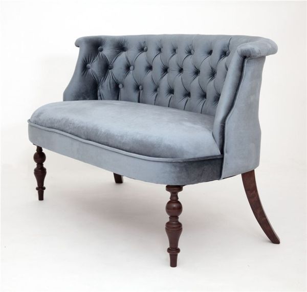 Диван Бархат темный тон, 25 - грязно-голубой