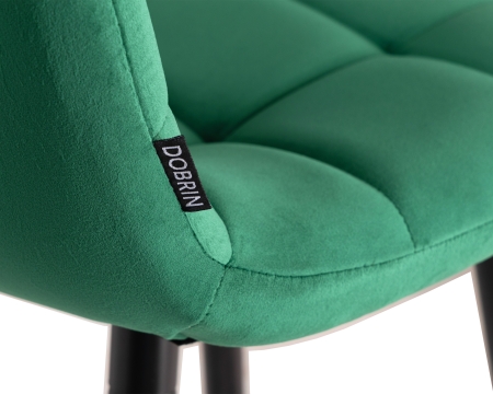 Стул полубарный OLIVIA черные матовые ножки, зеленый велюр 108-64