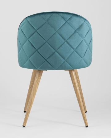 Стул Лион велюр с ромбами аквамарин