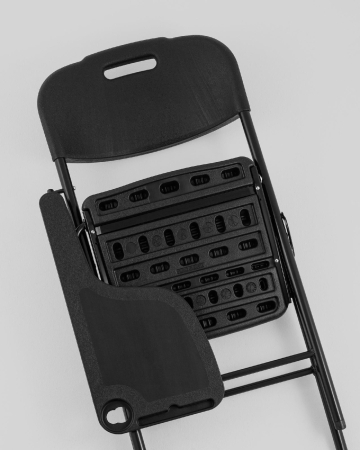 Стул складной банкетный со столиком черный