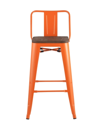 Стул полубарный TOLIX WOOD со спинкой оранжевый глянцевый