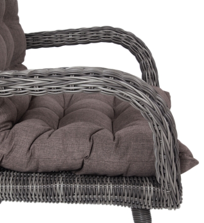 "Толедо" кресло плетеное с подушками, графит