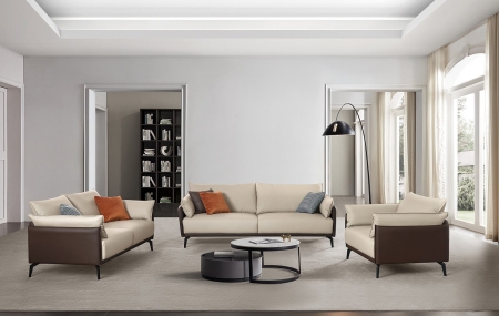 Диван ELEGANTE NAPPA SF015 (3-х местный) бежевый/коричневый Диван ELEGANTE NAPPA SF015 (3-х местный) бежевый/коричневый